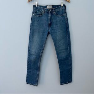 Everlane Straight Leg Jeans Womens 24 Regular Medium Wash High Rise Cotton Blend